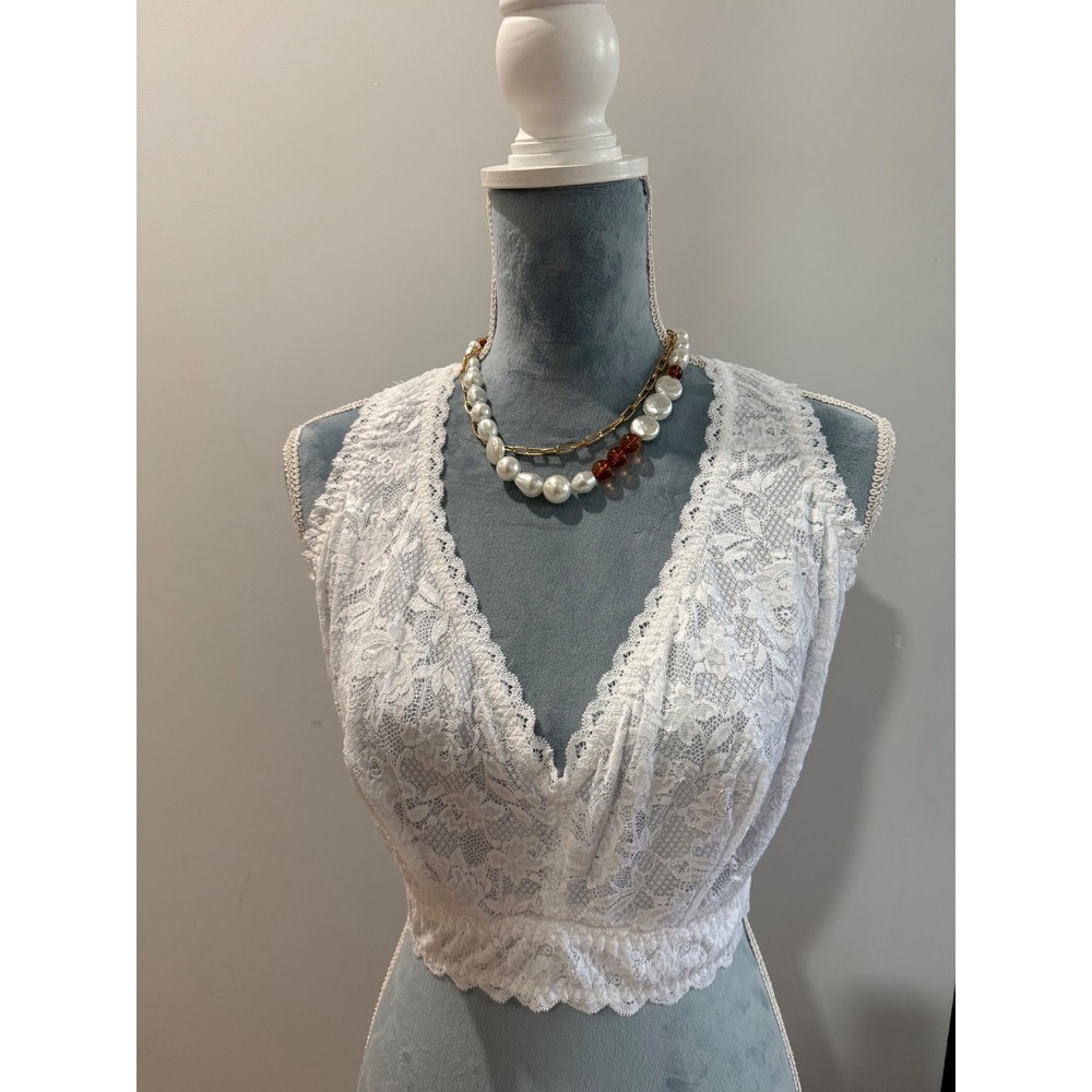 Cosabella Never Say Never Ultra Curvy Racie Racerback Bralette White Wireless - Picture 4 of 11